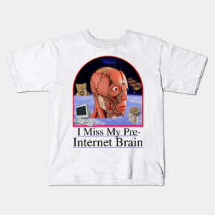 I Miss My Pre-Internet Brain - 90's Y2K School Textbook Design Kids T-Shirt